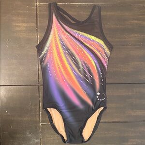 Ignite Black Neon Little Stars Gymnastics Leotard